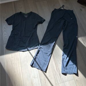 Healing Hands - women's scrub set dark Gray Top and Pants XXS